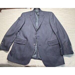 Chereskin Men's Sport Coat Blazer Two Button Navy  100% Silk 42L